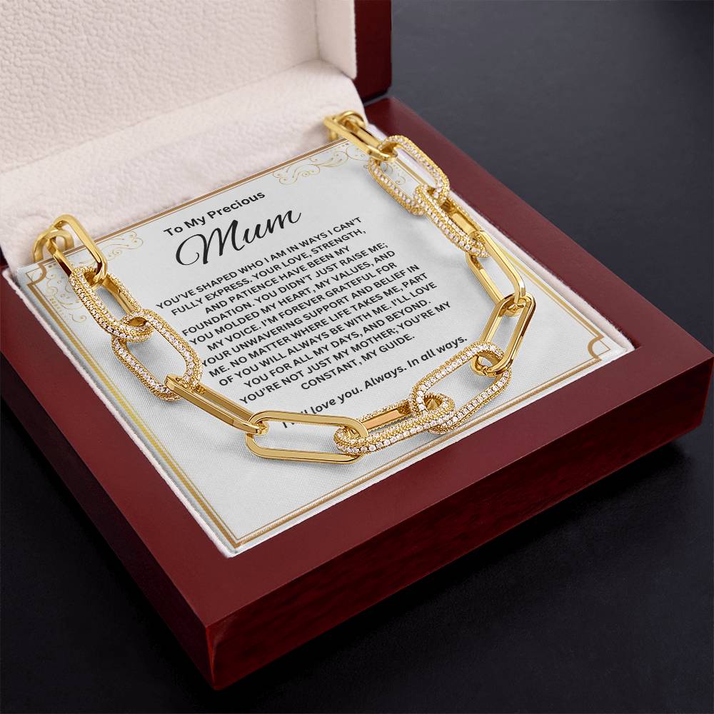 To My Precious Mum - CZ Paperclip Chain Necklace