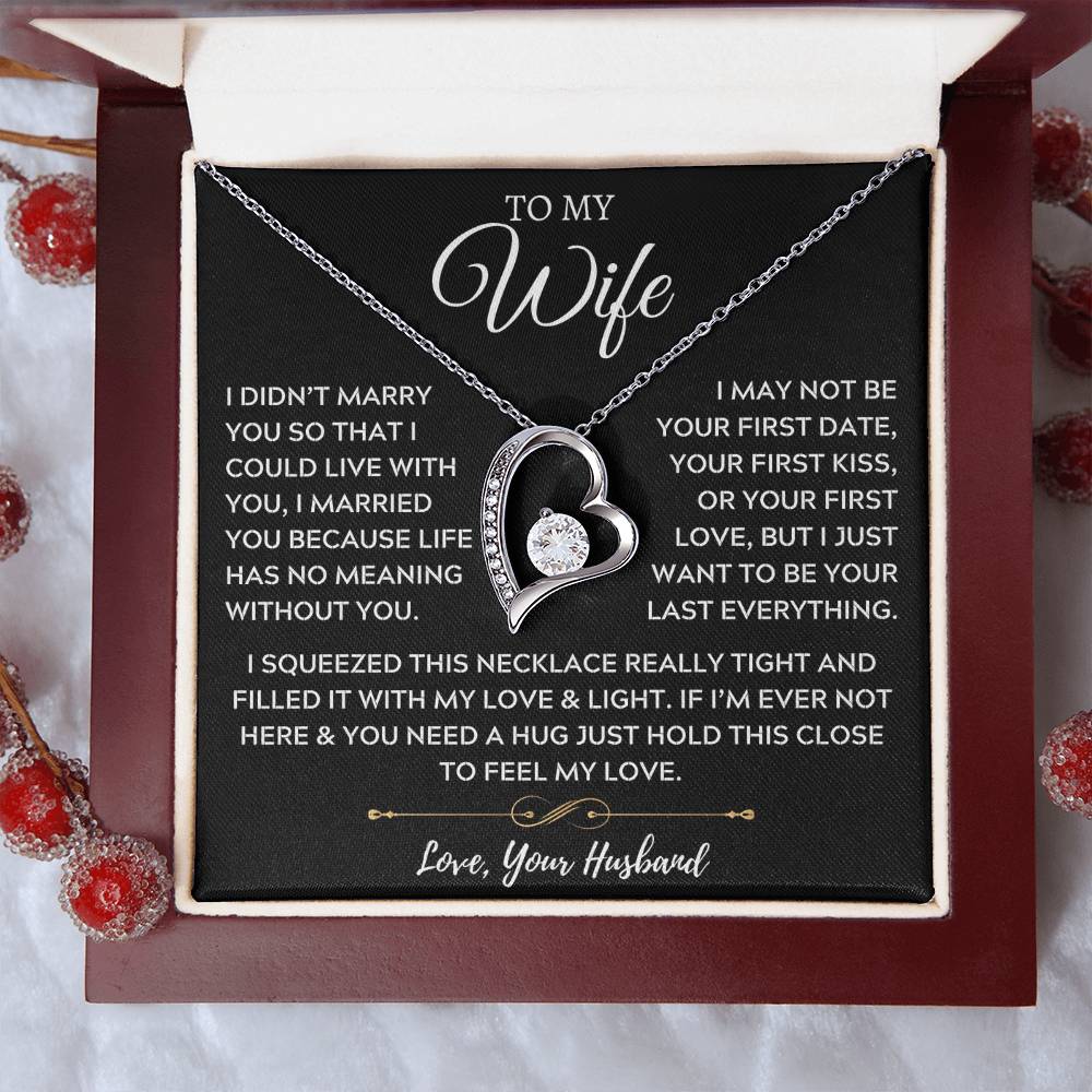 To My Wonderful Wife, My Partner in Everything - Forever Love Necklace