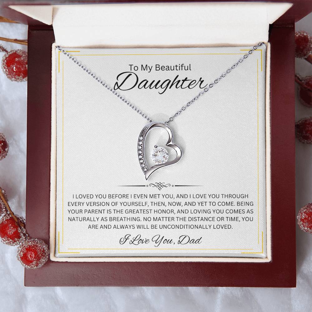 To my Beautiful Daughter - Forever Love Necklace