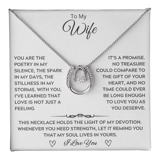 To My Wife, My Strength and My Soft Place to Fall - Lucky In Love Necklace