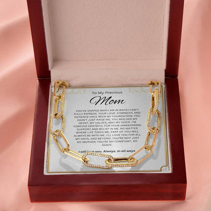 To My Precious Mom, CZ Paperclip Chain Necklace