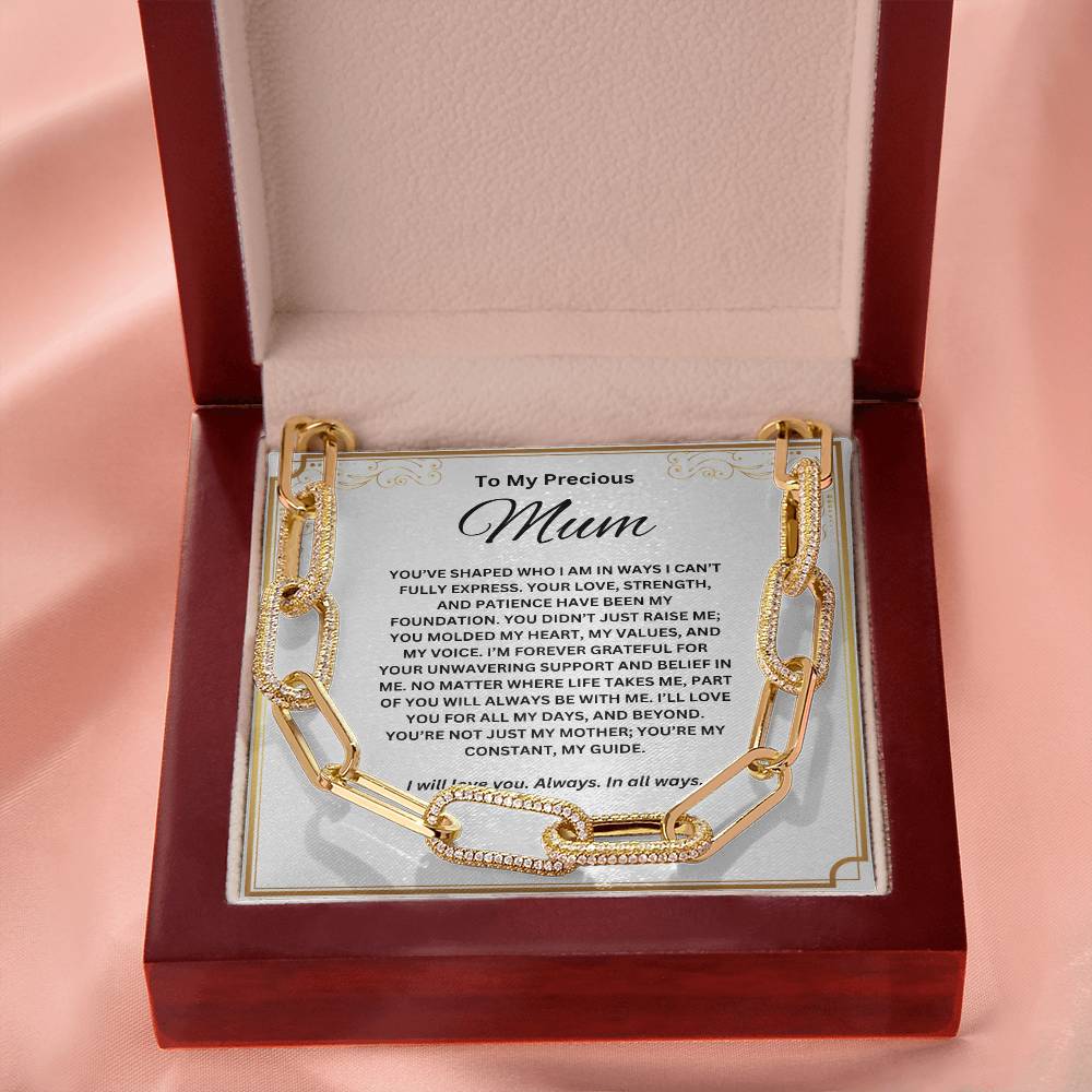 To My Precious Mum - CZ Paperclip Chain Necklace