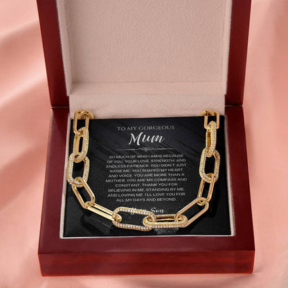 To My Gorgeous Mum - CZ Paperclip Chain Necklace