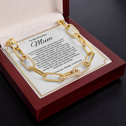 To My Precious Mum - CZ Paperclip Chain Necklace