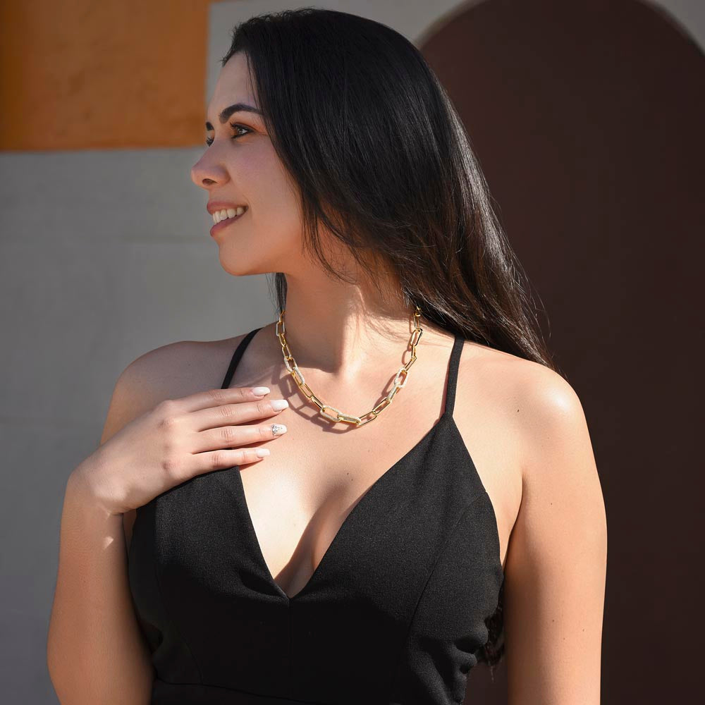 To My Gorgeous Mum - CZ Paperclip Chain Necklace