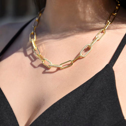 To My Gorgeous Mum - CZ Paperclip Chain Necklace