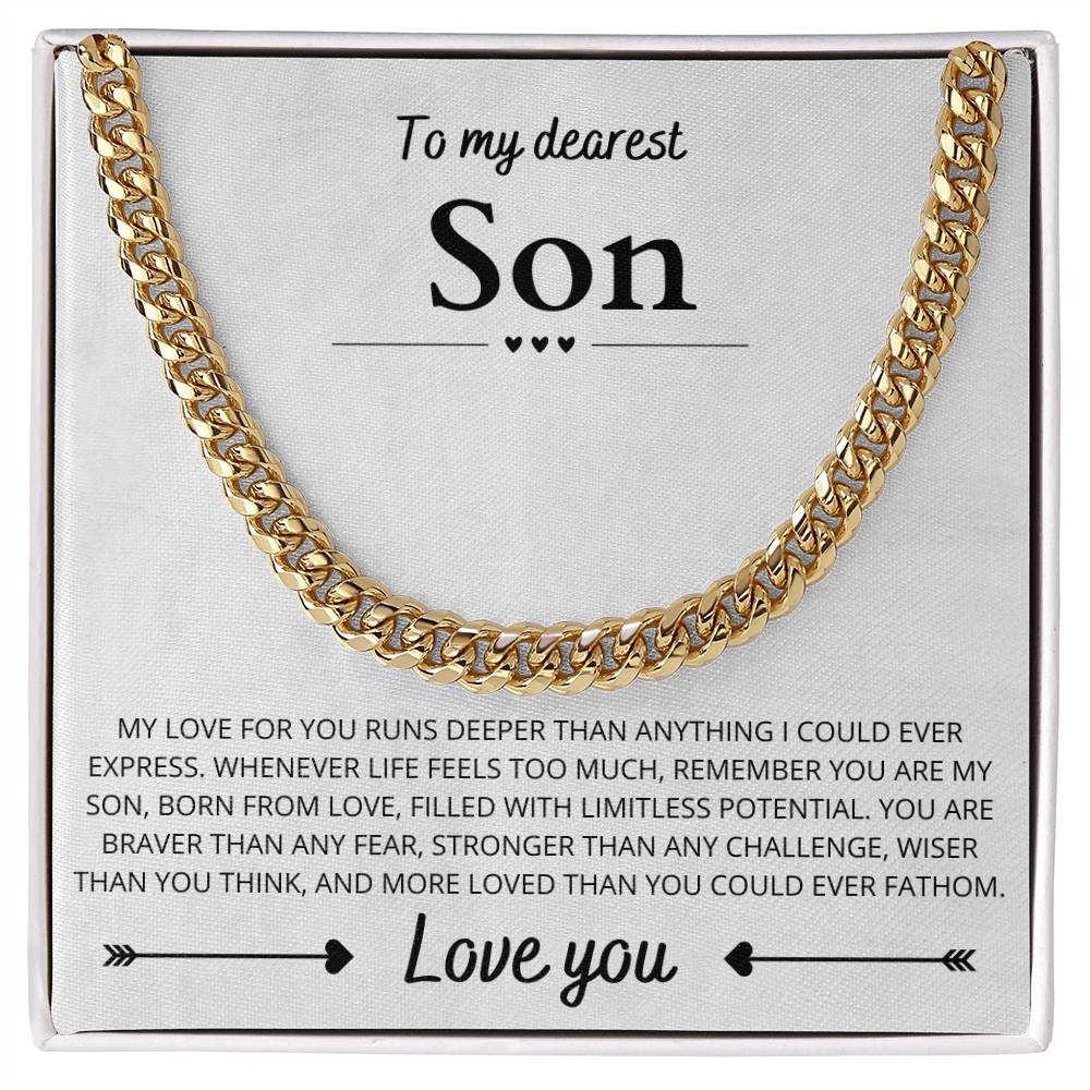 To My Dearest Son, Cuban Link Chain