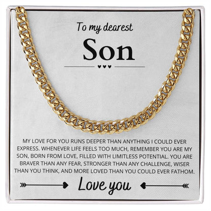 To My Dearest Son, Cuban Link Chain