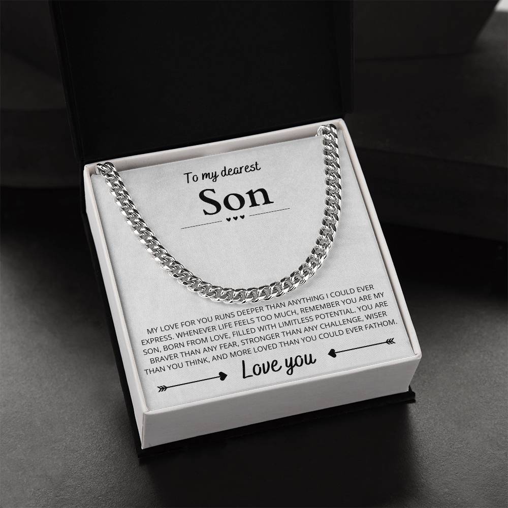 To My Dearest Son, Cuban Link Chain
