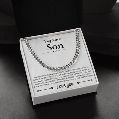 To My Dearest Son, Cuban Link Chain