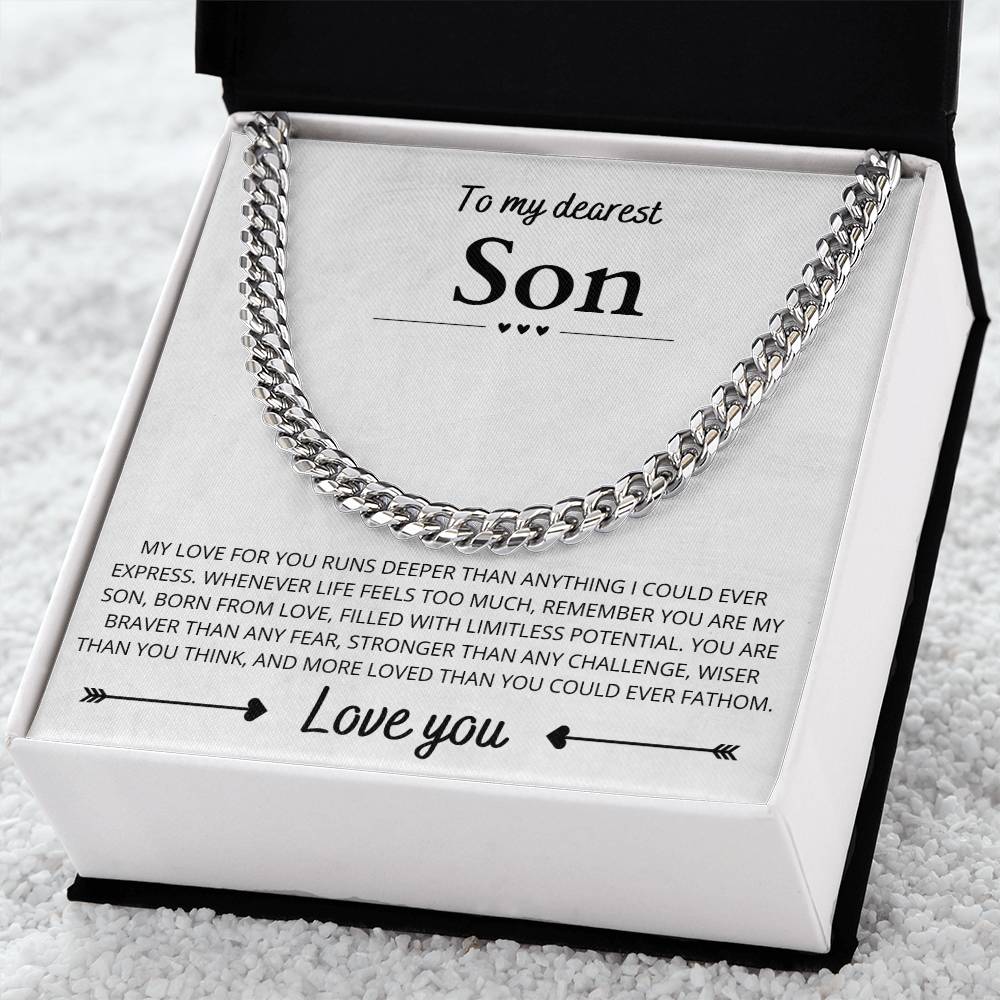 To My Dearest Son, Cuban Link Chain