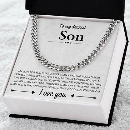 To My Dearest Son, Cuban Link Chain