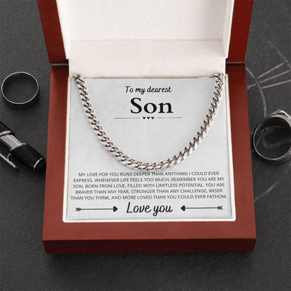 To My Dearest Son, Cuban Link Chain