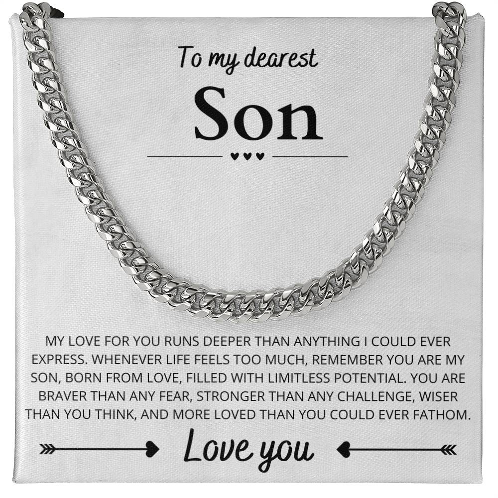 To My Dearest Son, Cuban Link Chain