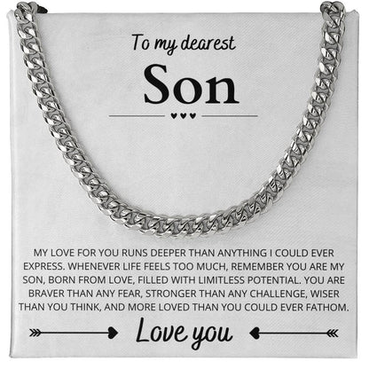 To My Dearest Son, Cuban Link Chain