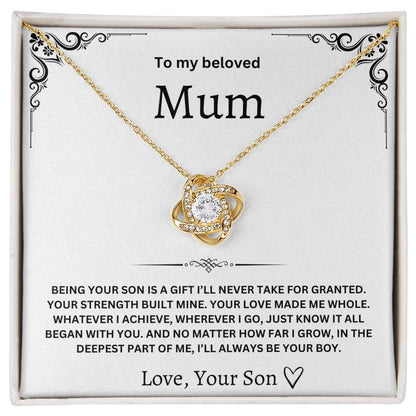 To My Beloved Mum – Love Knot Necklace