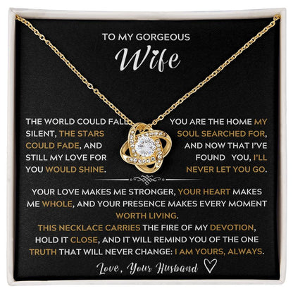 To My Wife, My Best Friend and My Soulmate - Love Knot Necklace