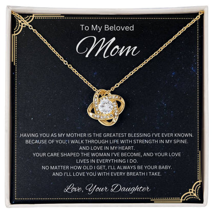 To My Beloved Mom - Love knot Necklace