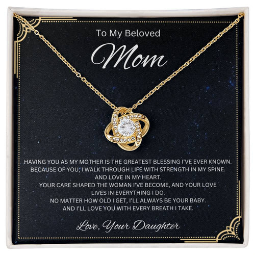 To My Beloved Mom - Love knot Necklace