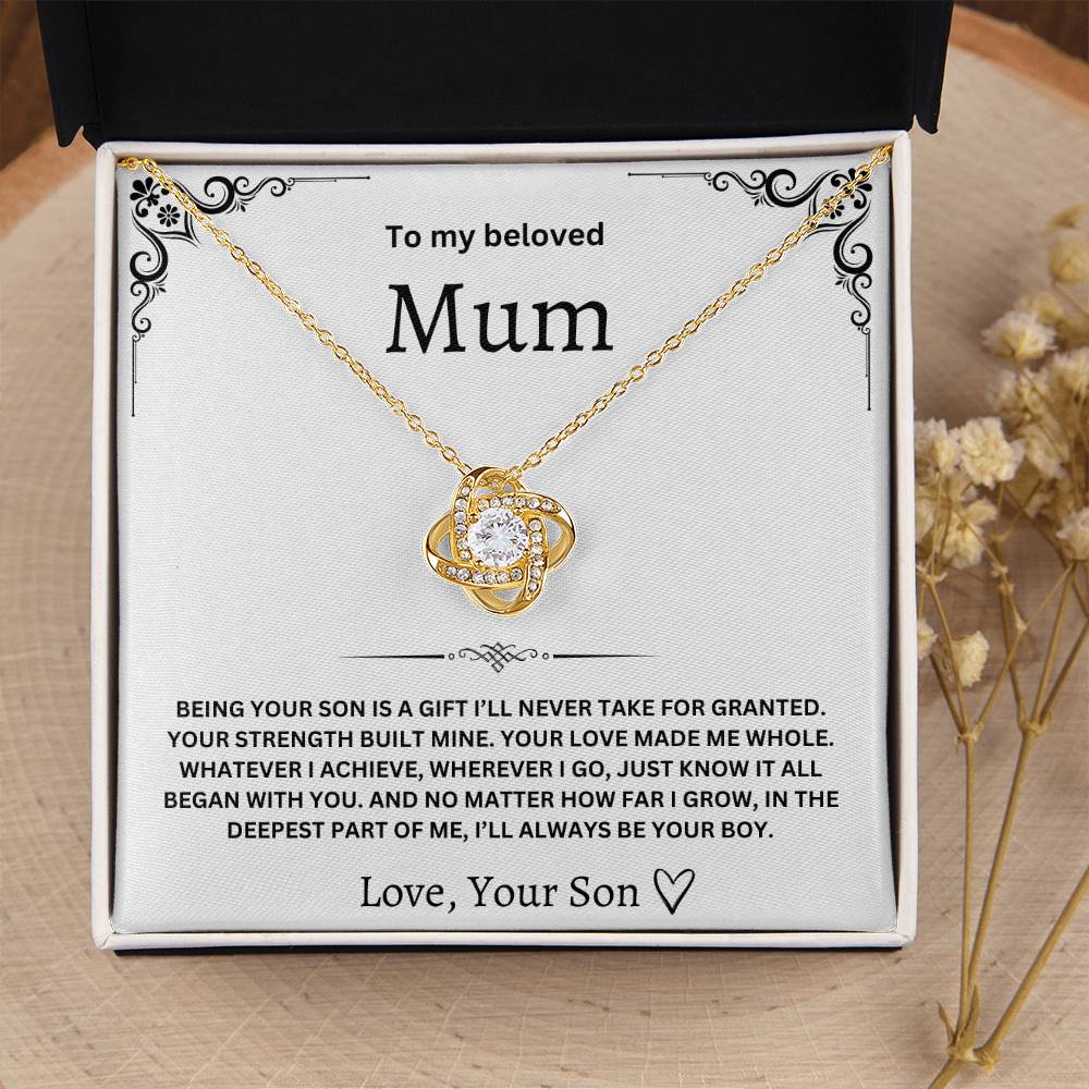 To My Beloved Mum – Love Knot Necklace
