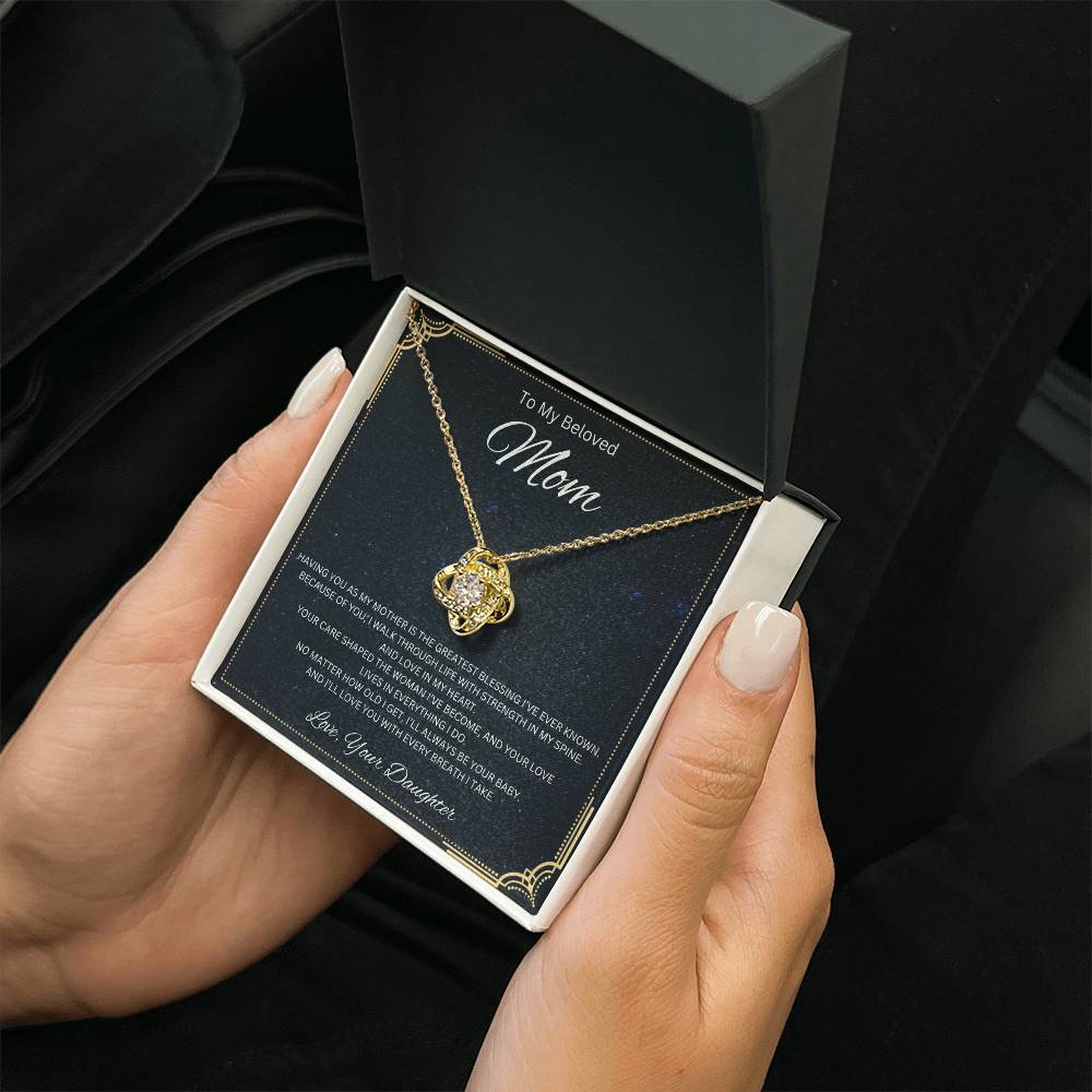 To My Beloved Mom - Love knot Necklace