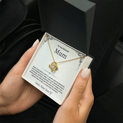 To My Beloved Mum – Love Knot Necklace
