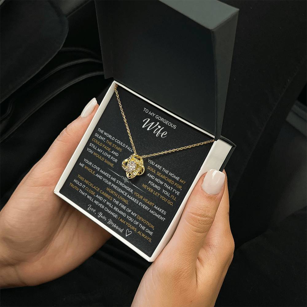 To My Wife, My Best Friend and My Soulmate - Love Knot Necklace