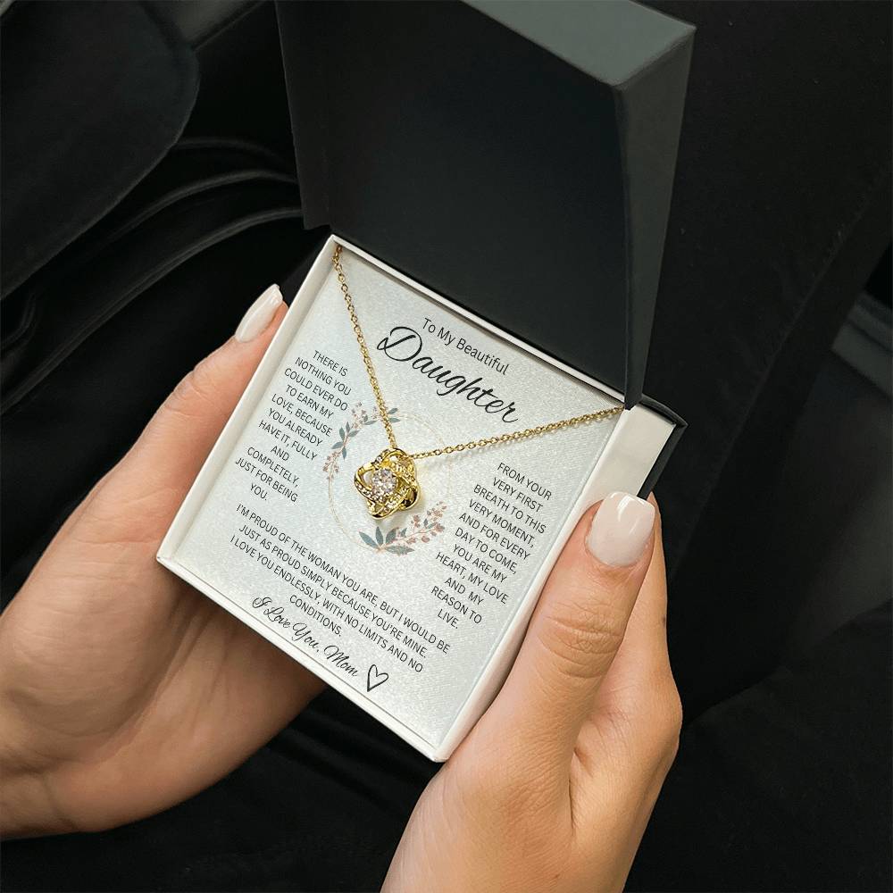 I Love You, Mom <3 - Love knot Necklace