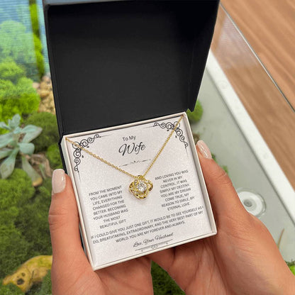 To My Wife, The Queen of My Heart - Love Knot Necklace