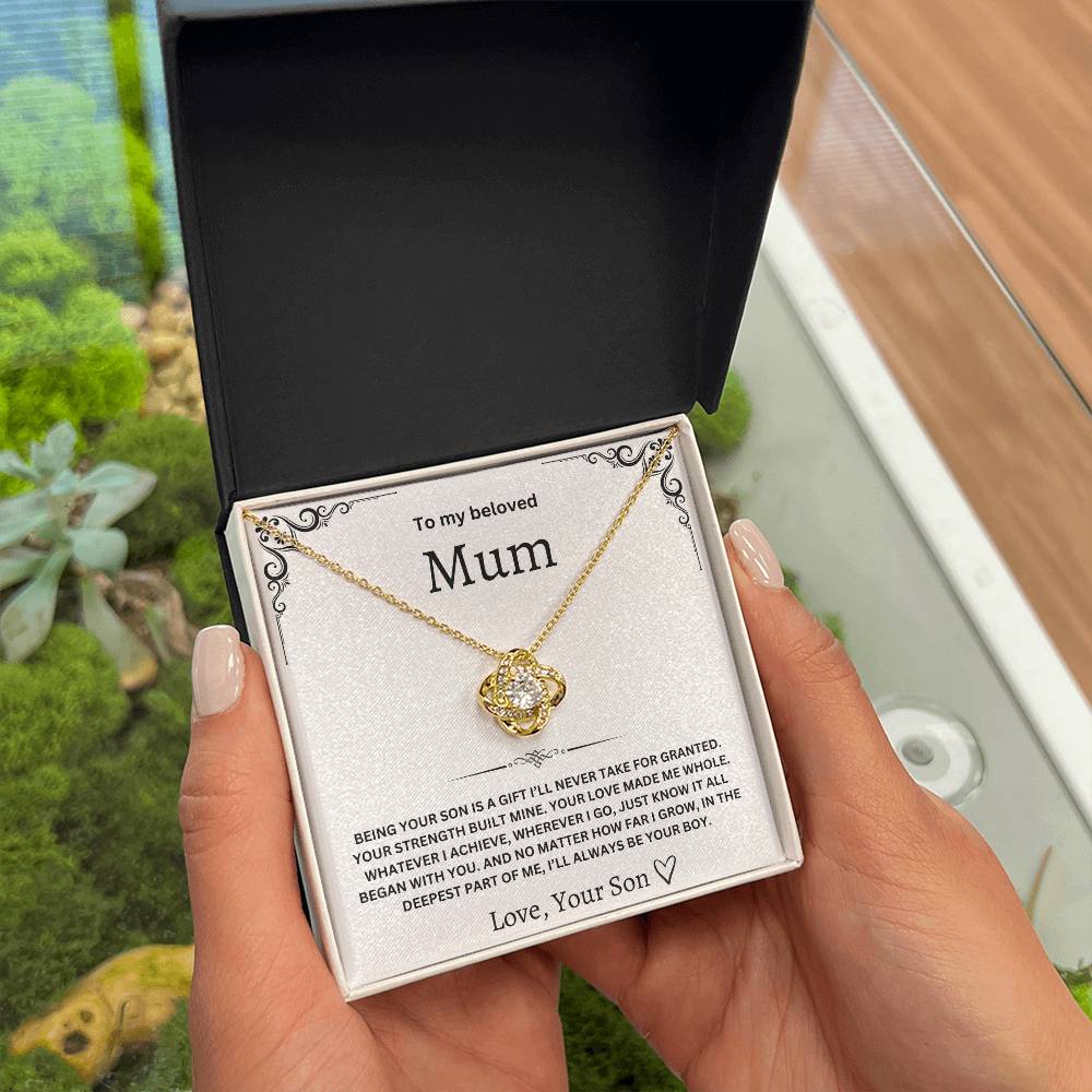 To My Beloved Mum – Love Knot Necklace