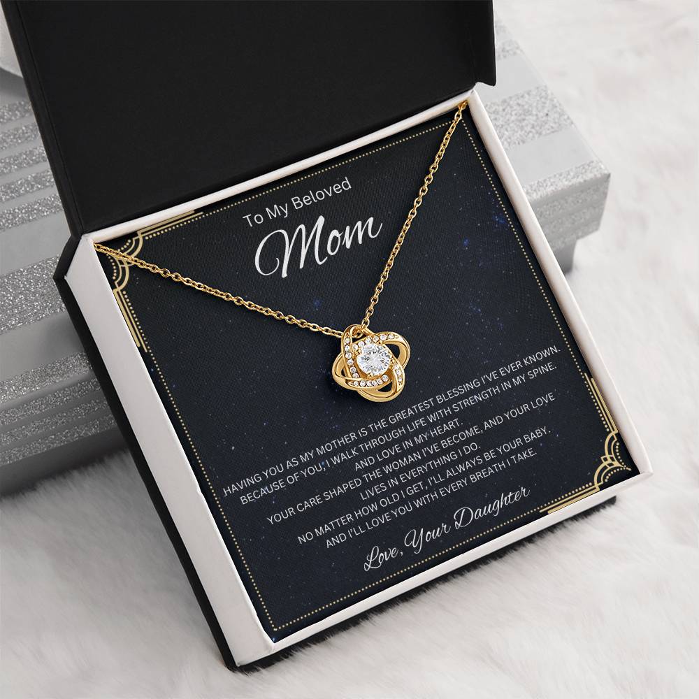 To My Beloved Mom - Love knot Necklace