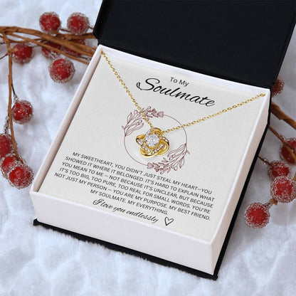 I Love You Endlessly - Love knot Necklace