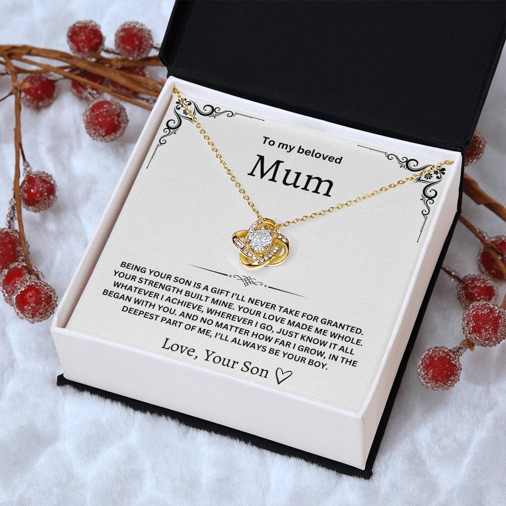 To My Beloved Mum – Love Knot Necklace