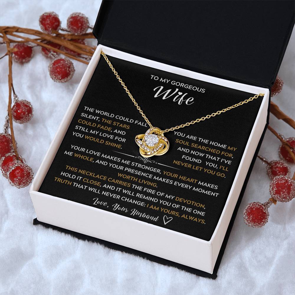 To My Wife, My Best Friend and My Soulmate - Love Knot Necklace