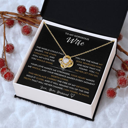 To My Wife, My Best Friend and My Soulmate - Love Knot Necklace