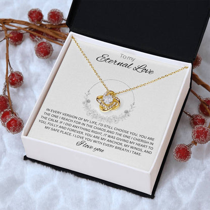 To My Eternal Love - Love knot Necklace