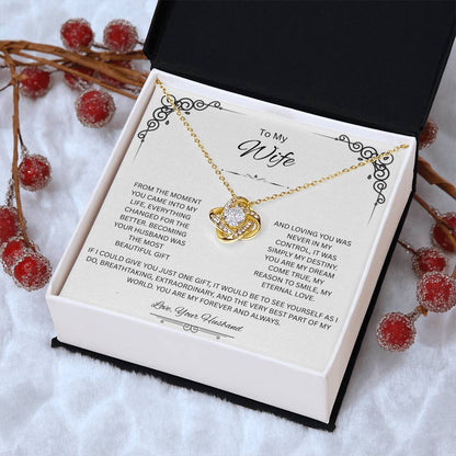 To My Wife, The Queen of My Heart - Love Knot Necklace