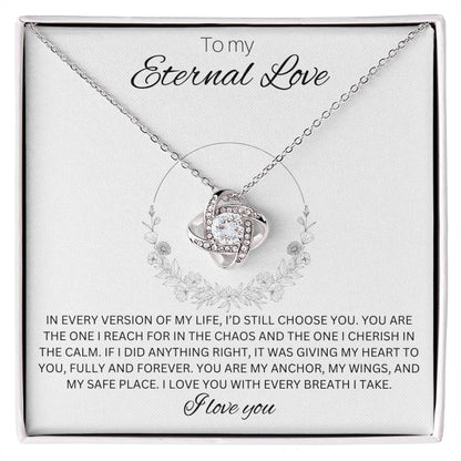 To My Eternal Love - Love knot Necklace