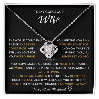 To My Wife, My Best Friend and My Soulmate - Love Knot Necklace