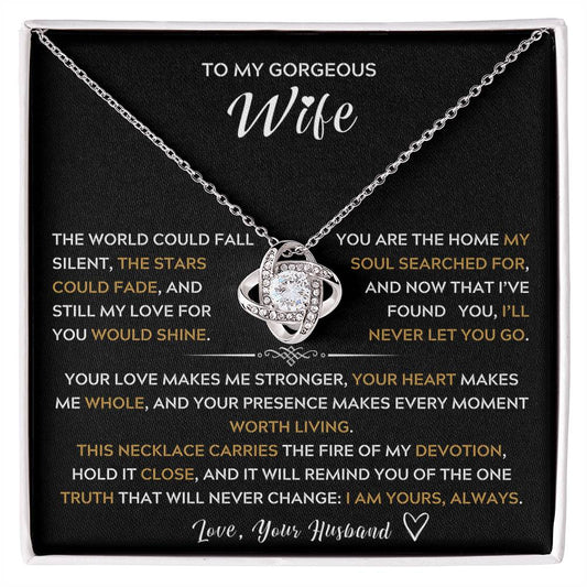 To My Wife, My Best Friend and My Soulmate - Love Knot Necklace
