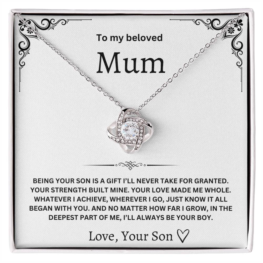 To My Beloved Mum – Love Knot Necklace