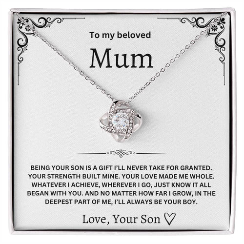 To My Beloved Mum – Love Knot Necklace
