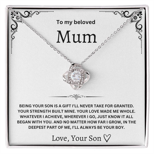 To My Beloved Mum – Love Knot Necklace