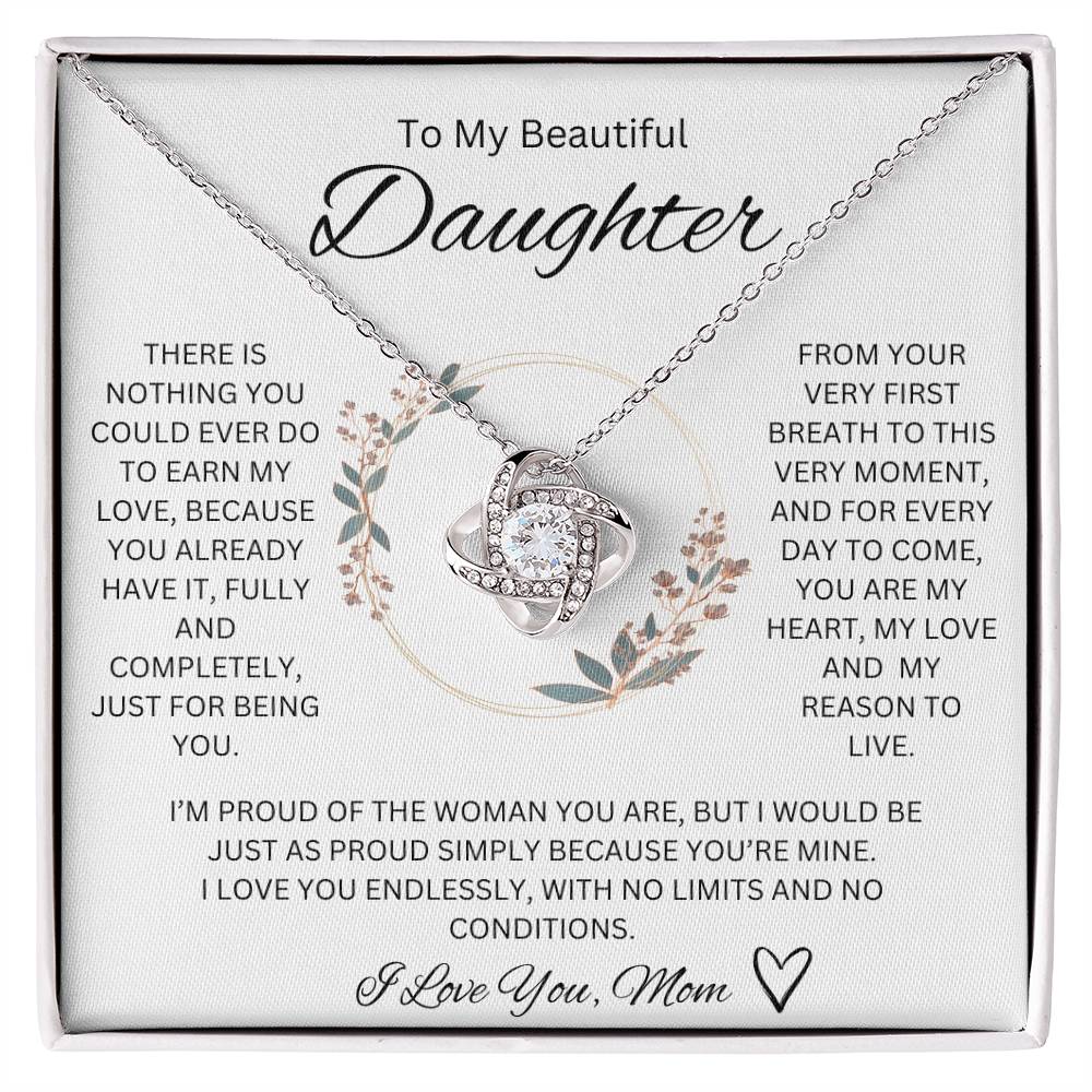 I Love You, Mom <3 - Love knot Necklace