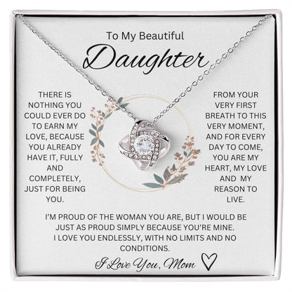 I Love You, Mom <3 - Love knot Necklace