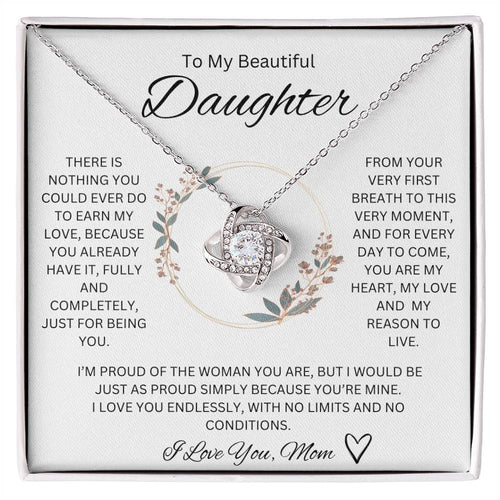 I Love You, Mom <3 - Love knot Necklace