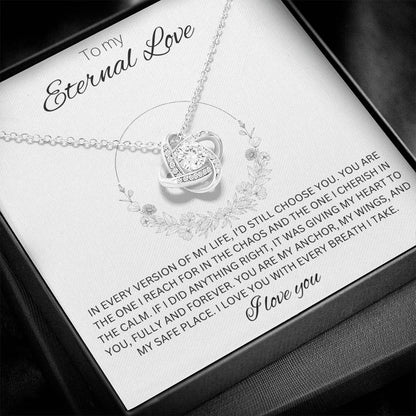 To My Eternal Love - Love knot Necklace