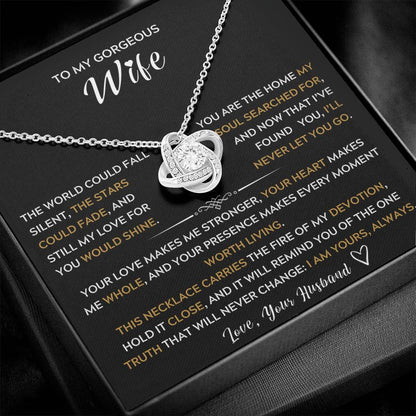 To My Wife, My Best Friend and My Soulmate - Love Knot Necklace
