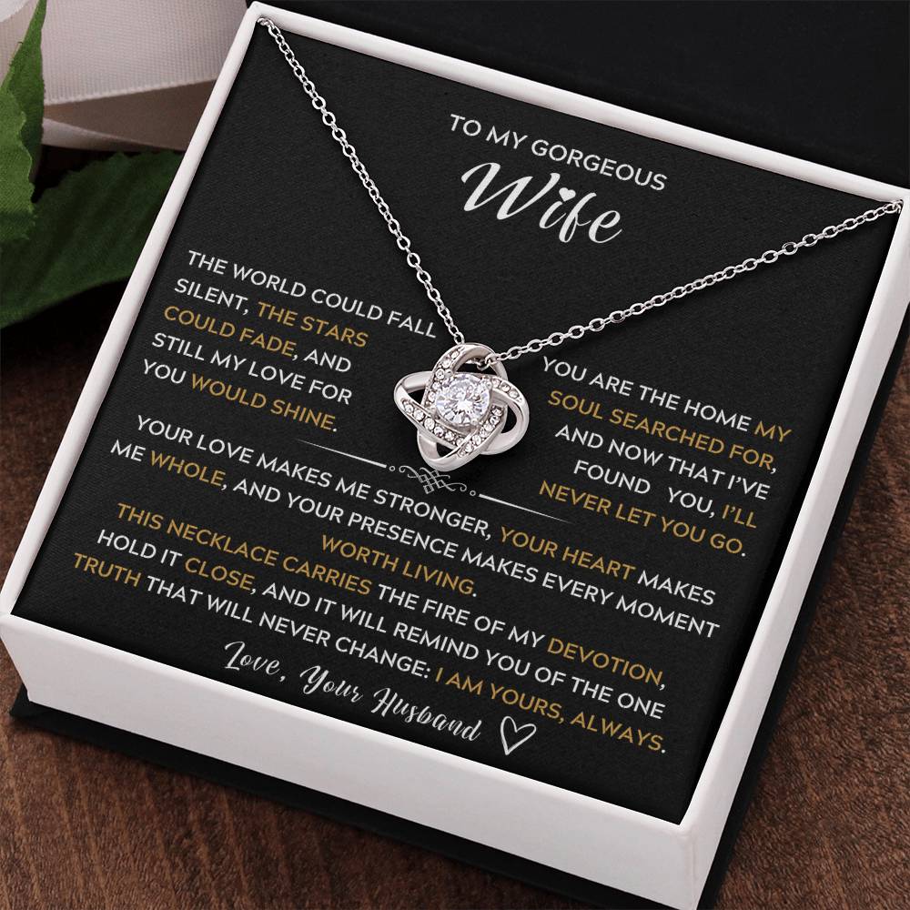 To My Wife, My Best Friend and My Soulmate - Love Knot Necklace