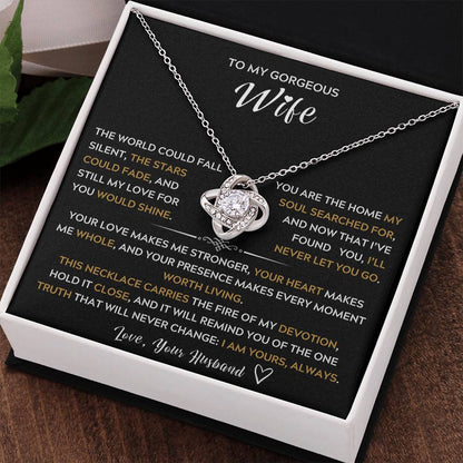 To My Wife, My Best Friend and My Soulmate - Love Knot Necklace